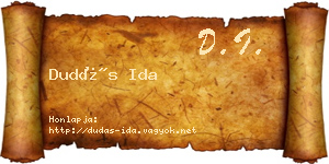 Dudás Ida névjegykártya