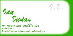 ida dudas business card